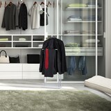 thumbnail of Relaxdays Herrendiener, für Anzug & Hose, Holz Metall Mix, Schlafzimmer, Kleiderbutler, 110 x 46 x 19 cm, silber/braun