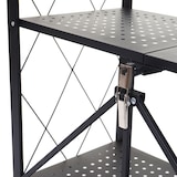 thumbnail of Étagère HWC-J85, Étagère sur pied Étagère de salon, pliable/repliable Acier ~ noir, 4 niveaux