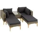 thumbnail of tectake Salottino in rattan con telaio in alluminio Bellaria - naturale - 404797