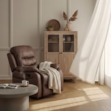 thumbnail of Poltrona relax reclinabile manuale con poggiapiedi in similpelle Panama - Marrone-SR111016M