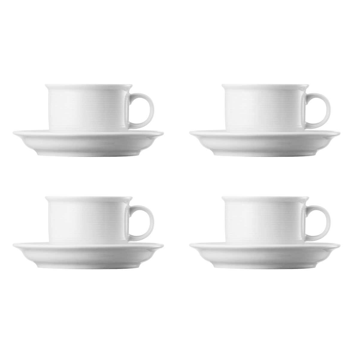 4 x Kaffeetasse 2-tlg. - THOMAS TREND - Dekor Weiß - 1 Set