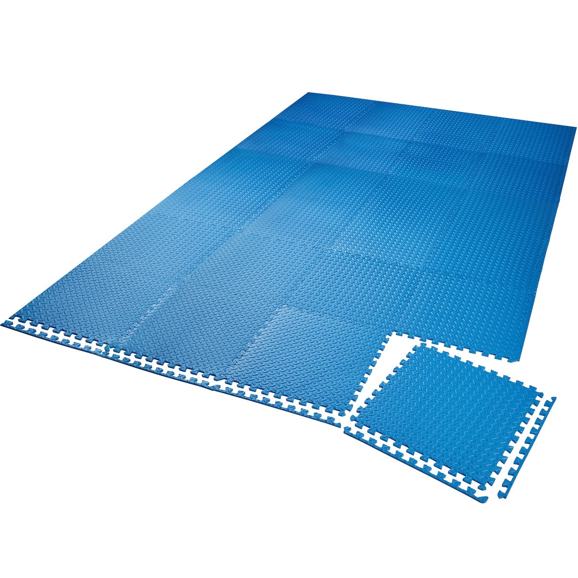 tectake Bodenschutzmatte 24-tlg. - blau - 404134