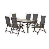 thumbnail of Merxx Taviano Set 7tlg., 6 Klappsessel, 1 Tisch 150 x 90 cm, Aluminium/Textil/Glas, Graphit/Grau