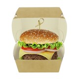 thumbnail of MONOUSO - Scatola Hamburger Kraft XXL Doppia Chiusura 11,4x11,4x9cm (400 Pezzi)