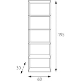 thumbnail of King Home Libreria 5 vani in nobilitato con piedini in legno rovere