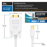 thumbnail of CSL Mini Displayport zu VGA Audio- & Video Kabel, miniDP Monitor Adapter / Thunderbolt 1 & 2 kompatibel - 5m