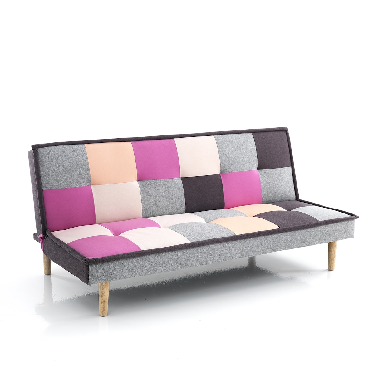 Oreste Luchetta Divano letto KEITH B tessuto multicolore clic clac piedi legno faggio L180 P90 H80