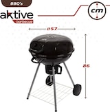 thumbnail of Barbacoa de carbón portátil redonda con tapa Aktive