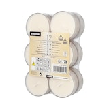 thumbnail of 12 Maxi Lichte Ø 57,5 mm · 26 mm weiss · Brenndauer ca. 8 h, in Polycarbonathülle