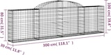 thumbnail of vidaXL Gabione mit Hochbogen 300x30x80/100 cm Verzinktes Eisen