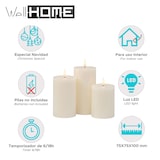 thumbnail of WellHome - Set di 3 candele di cera a LED con funzione timer e design rustico