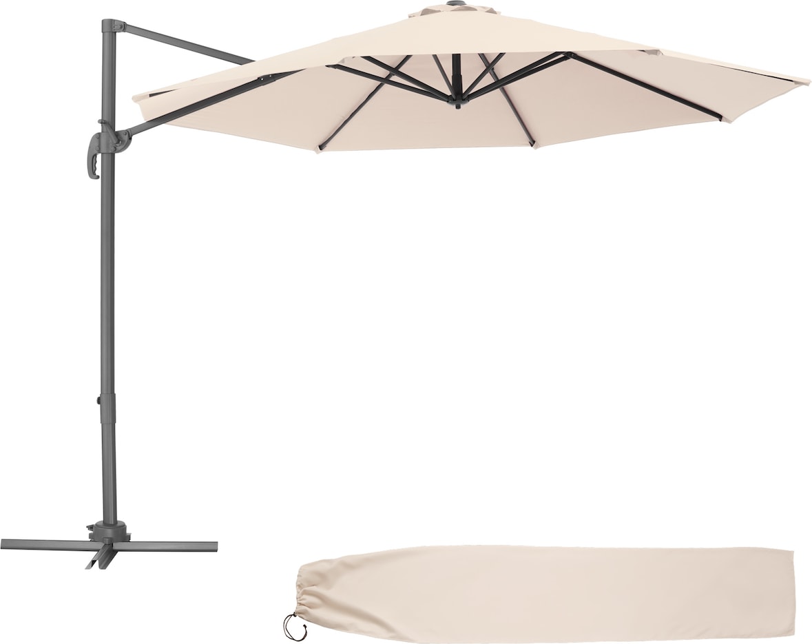 tectake Ombrellone Daria con involucro protettivo e pedale, Ø 300 cm - 403133
