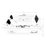 thumbnail of Whirlpool Vollausstattung Pool Wanne Eckwanne mit TV T18R 120x188cm