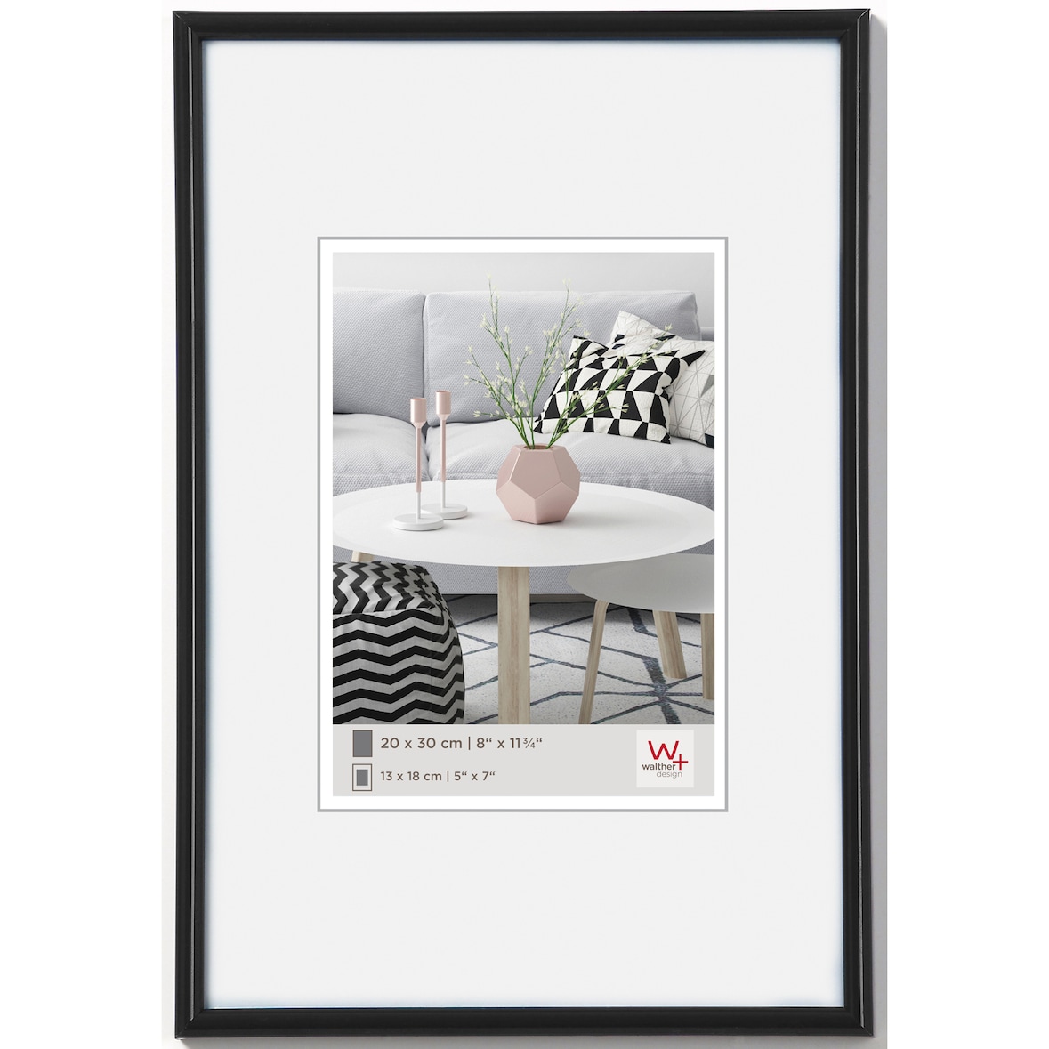 Galeria kunststof fotolijst, zwart, 30 x 45 cm