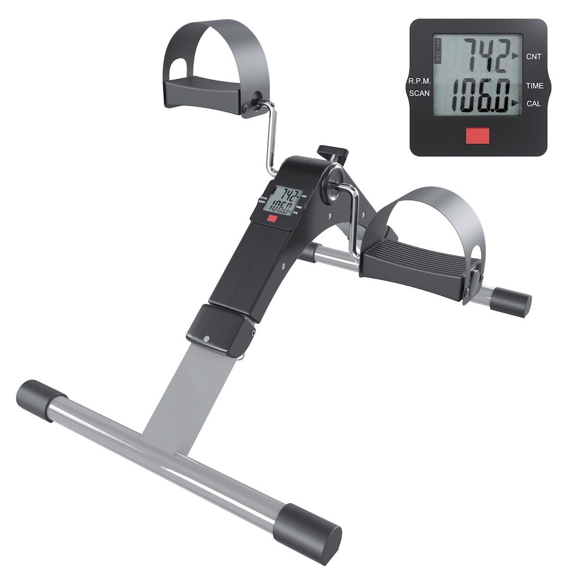 Pedaliera Riabilitazione Mini Cyclette Dispositivo Pieghevole Pedali Antiscivolo Display LCD Da Tavolo Scrivania