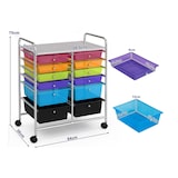 thumbnail of COSTWAY Carrito Rodante con 12 Cajones Apilables, Carrito de Cajones, Contenedor Rodante con Marco de Metal y Estante