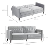 thumbnail of Sofá Cama de 3 Plazas Sofá Cama Convertible Tapizado en Terciopelo con Respaldo Reclinable Asientos Acolchados y Patas de Madera 189x80,5x78,5 cm