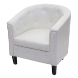 thumbnail of Sessel Newport T810, Loungesessel Clubsessel Chesterfield, Kunstleder ~ weiß