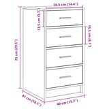 thumbnail of vidaXL Dressoir Zwart Eiken 40x41x75 cm Kunststof Hout