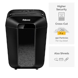 thumbnail of Destructora trituradora de papel Fellowes LX70, uso personal, destruye hasta 11 hojas en partículas de 4x40mm, Din P-4, papelera 18L /306 hojas