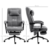 thumbnail of Bürostuhl mit Massagefunktion 76x66x120 cm höhenverstellbar mit 155 Grad Neigung Fußstütze Lendenheizung Fernbedienung Grau