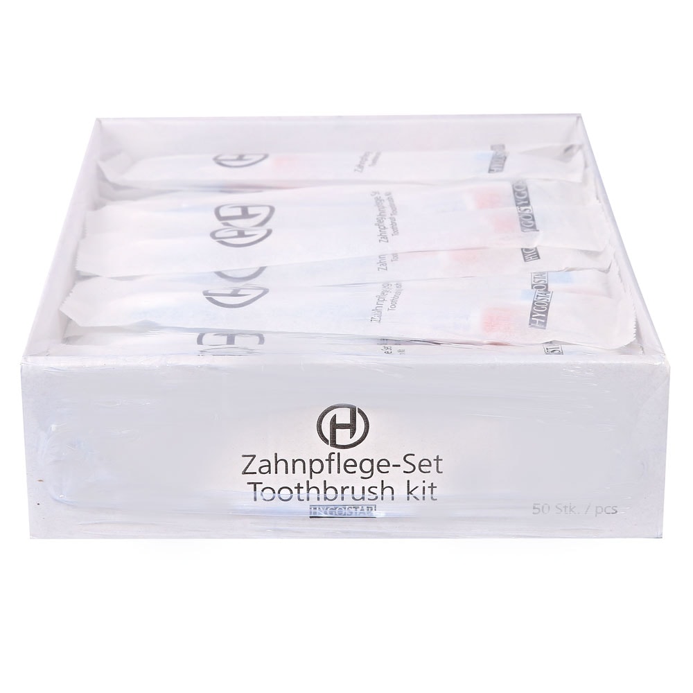 500x Zahnpflege-Set Weiss 14,5 cm lang Zahnbürste Zahncreme Einwegzahnbürste