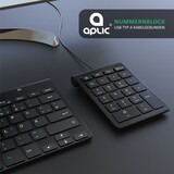 thumbnail of Aplic Numpad 22 Tasten - Keypad kabelgebunden USB Typ A - Ziffernblock mit 10 Multifunktionstasten - Multimedia-Keys - geneigte Tastatur - für PC