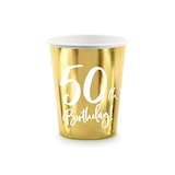 thumbnail of Party Geschirr 50. Geburtstag gold Partyset Einweggeschirr 50 Jahre Teller Becher Servietten