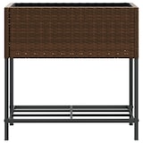 thumbnail of vidaXL Pflanzkübel mit Ablage Braun Poly Rattan