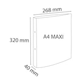 thumbnail of Exacompta 54391E 10x Ringbuch aus festem PP 1000µ mit 2 Ringen 30mm, Rücken 40mm, blickdicht, DIN A4 MAXI - Schwarz