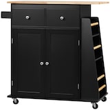 thumbnail of HOMCOM Carrello Cucina con Armadietto, 2 Cassetti e Portaspezie Nero