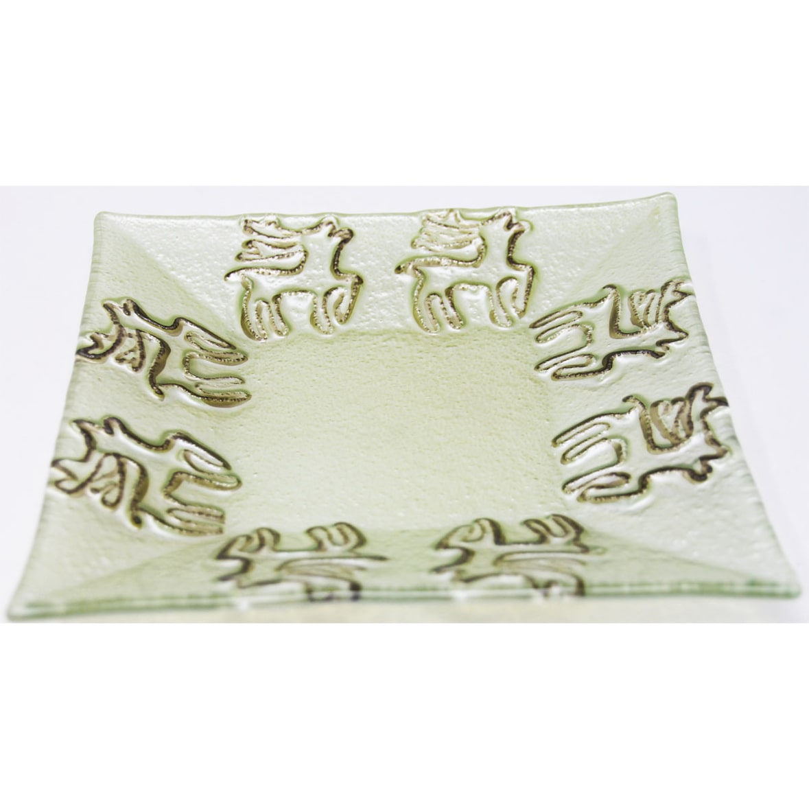 Glasuntersetzer Servierplatte Platzteller eckig Wintermotiv 18cm