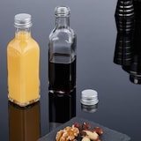 thumbnail of Relaxdays kleine Flaschen, 16er Set, 100 ml, Glasflaschen zum Befüllen, Schraubverschluss & Korken, transparent/silber