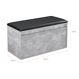 thumbnail of HELLOSHOP26 - Banco zapatero de diseño con cajón mueble recibidor con asiento acolchado elegante zapatero para 3 pares tablero de partículas