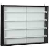 thumbnail of Vitrina Pared de Madera con Estantes Ajustables y 2 Puertas Correderas de Vidrio para Colecciones Perfumes Figuras de Decoración 80x9,5x60 cm Negro