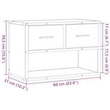 thumbnail of vidaXL TV-Schrank Braun Eiche 60x31x39,5 cm Holzwerkstoff und Metall