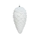 thumbnail of Christbaumschmuck Kunststoff 26,5cm Zapfen Figur zum Aufhängen - Weihnachtsbaum Anhänger Weihnachten Weihnachtsbaumschmuck bruchfest Tannenzapfen Weiß