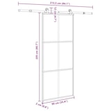 thumbnail of vidaXL Schiebetür mit Beschlag 90x205 cm ESG-Glas & Aluminium