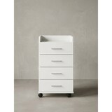 thumbnail of Rollcontainer WL5.748 40 x 70,5 x 33 cm Weiß, Schreibtisch-Container Rollschrank 4 Schubladen, Moderner Schubladencontainer mit Rollen,