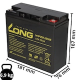 thumbnail of Ersatzakku für Alber E-Fix und Adventure 2x Kung Long 12V 22Ah Bleiakku Zyklenfest AGM