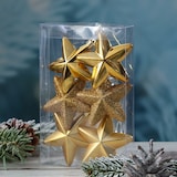 thumbnail of Christbaumschmuck Weihnachtsbaumschmuck Sterne bruchfest gold 6St.