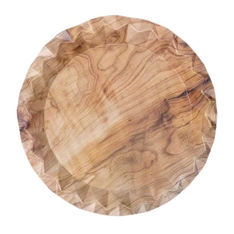 MONOUSO - Pappteller mit Holzoptik “Bali” Ø23cm 345g/m² (50 Stück)