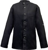 thumbnail of 225 - Kochjacke Bikerstyle, langarm, Druckknöpfe : schwarz 65% Polyester 35%Baumwolle 220 g/m² 5XL