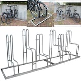 thumbnail of Fahrradständer für 6 Fahrräder höhenversetzt 210 x 75,5 cm Stahl feuerverzinkt grau 2x3 Bodenparker Reihenparker