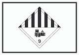 thumbnail of Schild Achtung Lithiumbatterien Symbol Gefahrgutklasse 9a A3 Rückseite selbstklebend