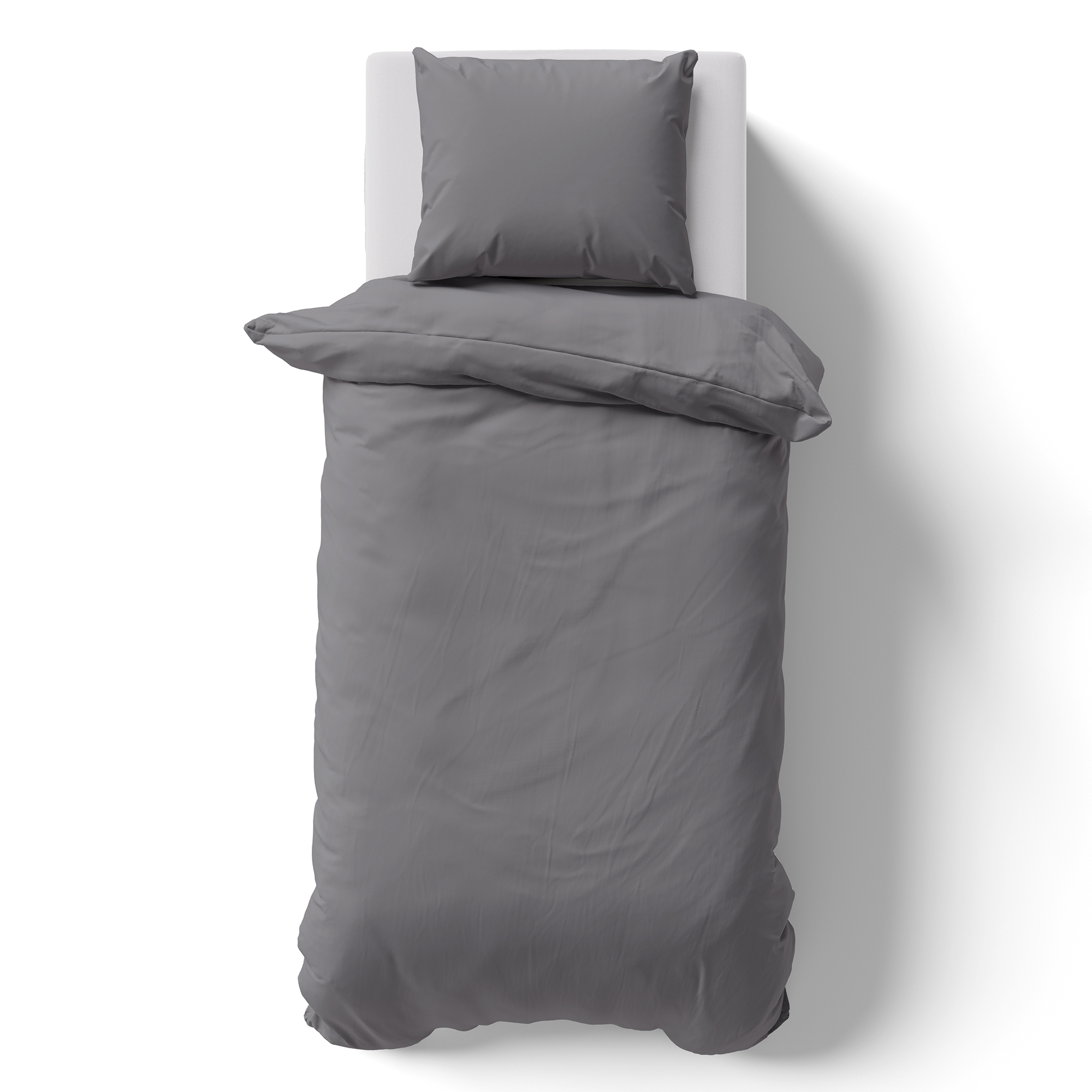 thumbnail of Bettwäsche Set DreamScience Renforcé Uni - Atmungsaktiv & Weich - 100% Baumwolle - Mit Reißverschluss 155x220 + 80x80 cm grau