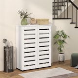 thumbnail of HOMCOM Mobile Scarpiera a 5 Livelli con Ante a Doghe in Legno Bianco