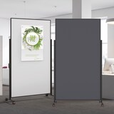 thumbnail of Magnetoplan Design-Whiteboard VarioPin - Zweiarmfuß mit 4 Rollen - 100x180cm (BxH)  - Rahmen Schwarz