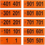 thumbnail of Benza - Garderobenummers cloakroom – Set 1 t/m 1000 – Dubbele Tickets - Oranje