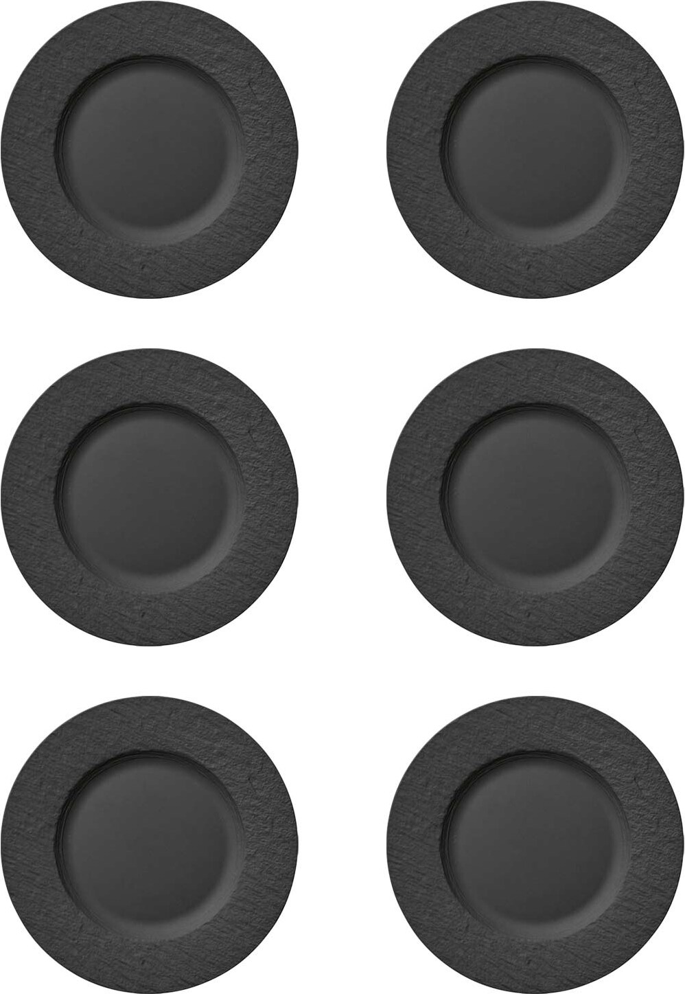 Villeroy & Boch Manufacture Rock Speiseteller schwarz 27 cm 6er Set